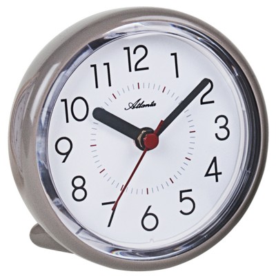 Wanduhr Tischuhr Baduhr Quarz analog grau mit Saugnapf