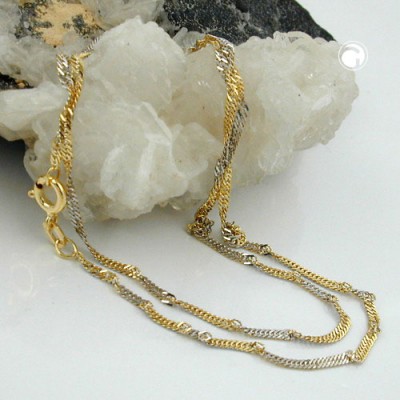 Halskette 45cm Singapur bicolor 375 Gold