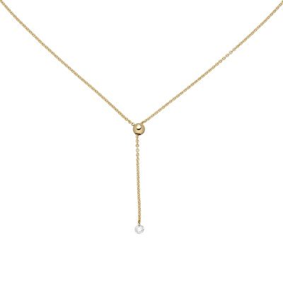 Collier 750 Gelbgold 1 Diamant Brillant 45cm