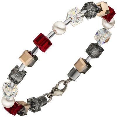 Armband SWAROVSKI® ELEMENTS mit Edelstahl 19cm