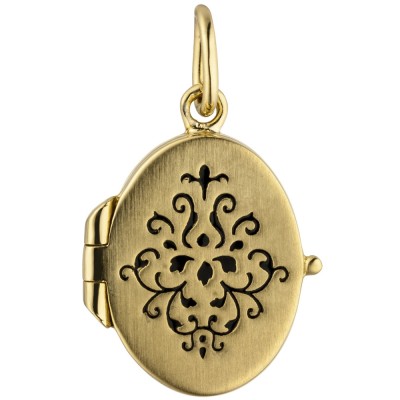 Medaillon oval für 1 Foto 925 Sterlingsilber vergoldet