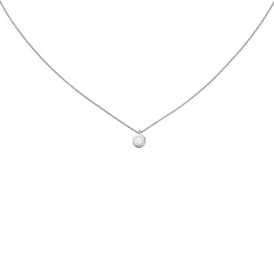 Collier 925 Sterlingsilber 1 Zirkonia 43cm Silberkette Karabiner