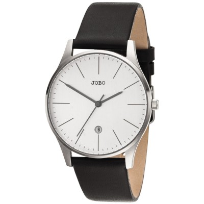 Herren Armbanduhr Quarz Analog Edelstahl Lederband braun Datum Herrenuhr