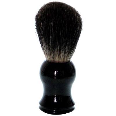 Golddachs Rasierpinsel mit Dachshaar Kunststoffgriff schwarz