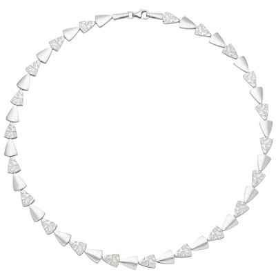 Collier Halskette 925 Sterlingsilber gehämmert 45cm Kette Silberkette