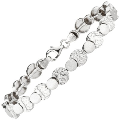 Armband 925 Sterlingsilber gehämmert 19cm Silberarmband