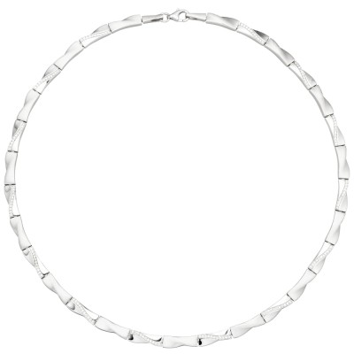 Collier Halskette 925 Silber 154 Zirkonia 45cm Kette Silberkette