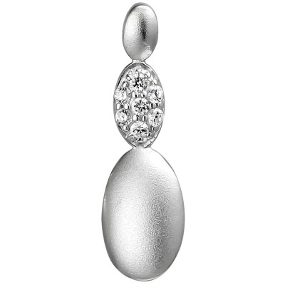 Anhänger 925 Sterlingsilber matt 7 Zirkonia Silberanhänger