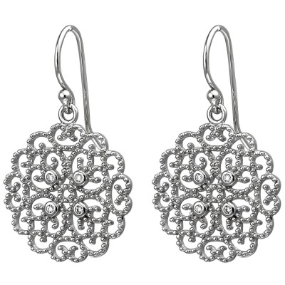 Ohrhänger 925 Sterlingsilber 8 Zirkonia Ohrringe Silberohrringe