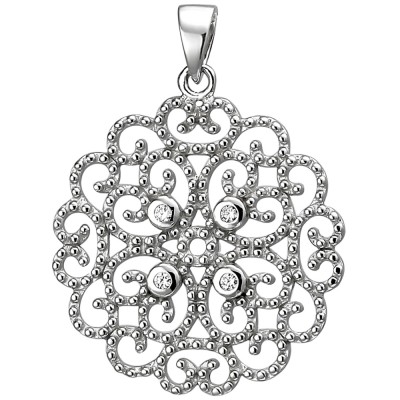 Anhänger 925 Sterlingsilber 4 Zirkonia Silberanhänger