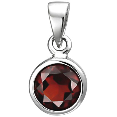 Anhänger 925 Sterlingsilber 1 Granat rot