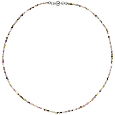 Halskette Kette mit Süßwasser Perlen und Turmalin 46cm