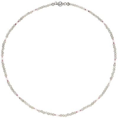 Halskette Kette Labradorit und Turmalin 43cm