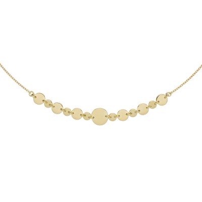 Collier Halskette mit Plättchen 925 Sterlingsilber vergoldet 45cm Kette