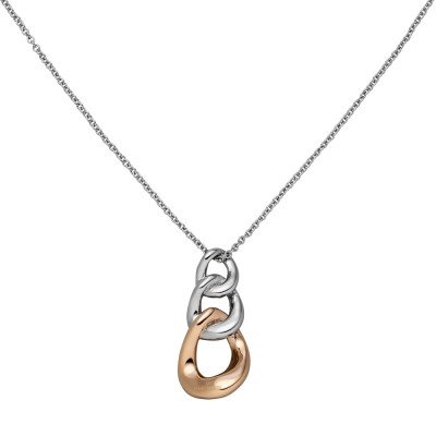 Collier Edelstahl rotgoldfarben beschichtet 45cm Karabiner