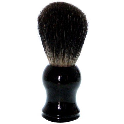 Golddachs Rasierpinsel mit Dachshaar Kunststoffgriff schwarz