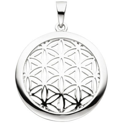 Anhänger Blume des Lebens rund 925 Sterlingsilber