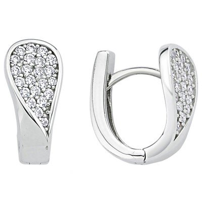 Creolen 925 Sterlingsilber 44 Zirkonia Ohrringe Silberohrringe