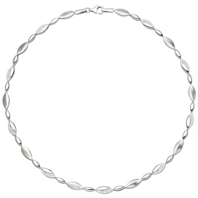Collier Halskette 925 Silber 108 Zirkonia 45cm Kette Silberkette