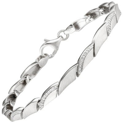 Armband 925 Sterlingsilber 80 Zirkonia 19cm Silberarmband