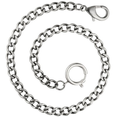 Taschenuhrkette Uhrenkette Edelstahl matt 6,9mm 36cm