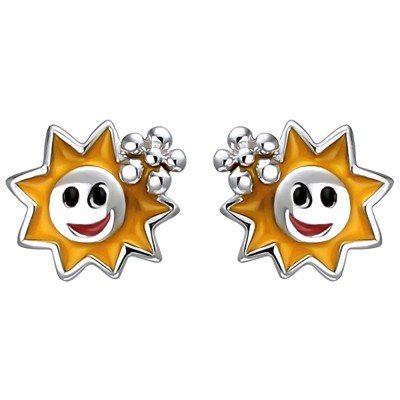 Kinder Ohrstecker Sonne 925 Sterlingsilber Ohrringe Silberohrringe