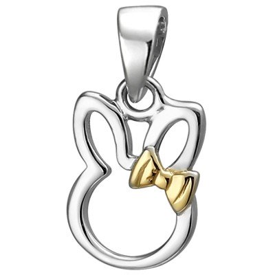 Kinder Anhänger Hase 925 Sterlingsilber bicolor vergoldet Silberanhänger