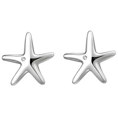 Ohrstecker Seestern 925 Sterlingsilber 2 Zirkonia Ohrringe Silberohrringe