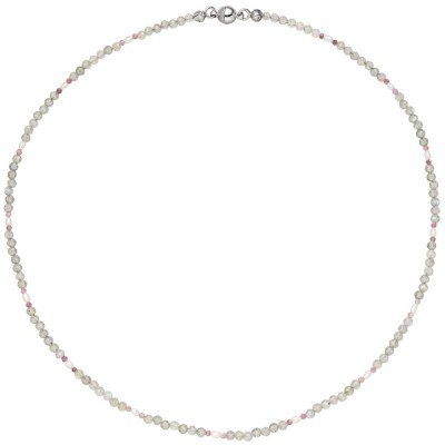 Halskette Kette Labradorit und Turmalin 43cm