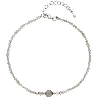Fußkettchen Fußkette Labradorit mit Hematin 26cm