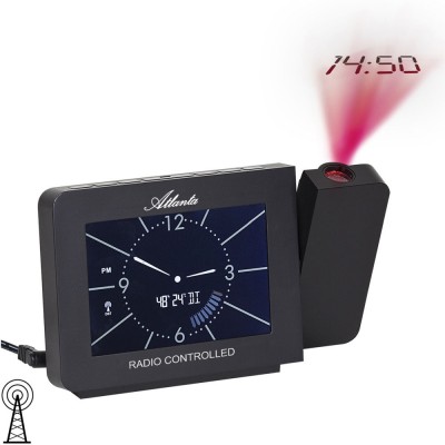 Atlanta Wecker Funk Funkwecker digital schwarz Projektion Projektionswecker