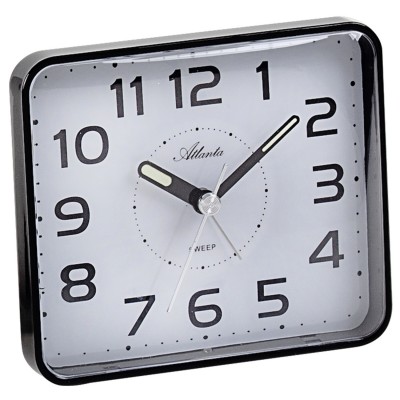 Wecker Quarz analog schwarz leise ohne Ticken mit Licht