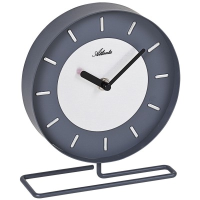 Atlanta Tischuhr Quarz grau rund