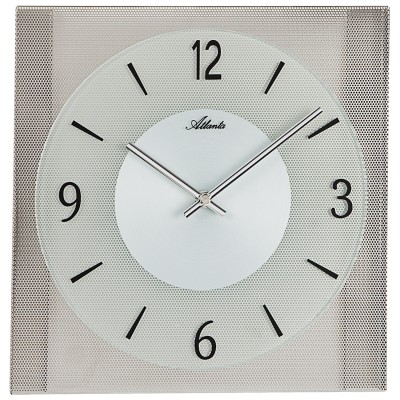 Atlanta Wanduhr Quarz analog Metall mit Glas