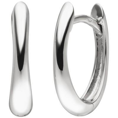 Creolen 750 Gold Weißgold oval 4.3g