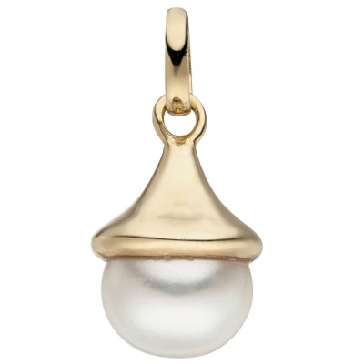 Anhänger 925 Silber gold vergoldet 1 Süßwasser Perle Perlenanhänger