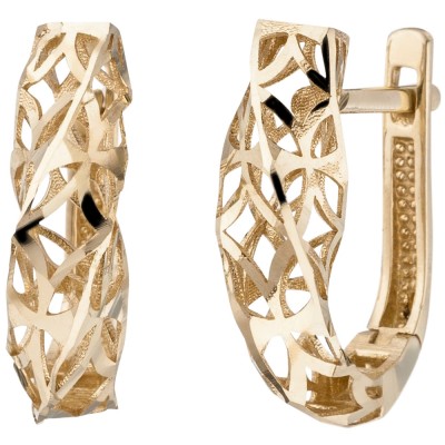 Creolen gedreht 333 Gold Gelbgold Ohrringe 2.5g