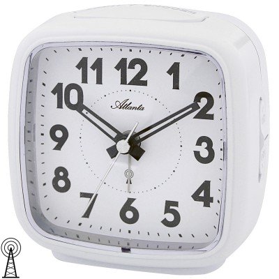 Wecker Funk Funkwecker weiß mit Licht Snooze