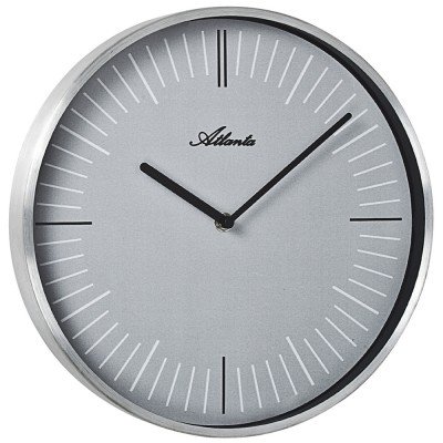 Atlanta 4530/19 Wanduhr Quarz analog silbern rund