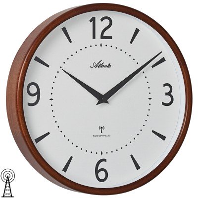 Atlanta 4535/20 Wanduhr Funk Funkwanduhr analog Holz kirschbaum farben