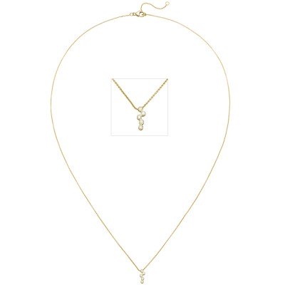 Collier 750 Gold Gelbgold 5 Diamanten Brillanten 45 cm
