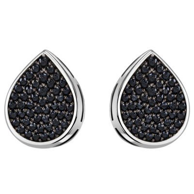 Ohrstecker Tropfen 925 Sterling Silber 56 Zirkonia schwarz