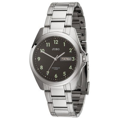 JOBO Herren Armbanduhr Quarz Analog Edelstahl Datum Herrenuhr
