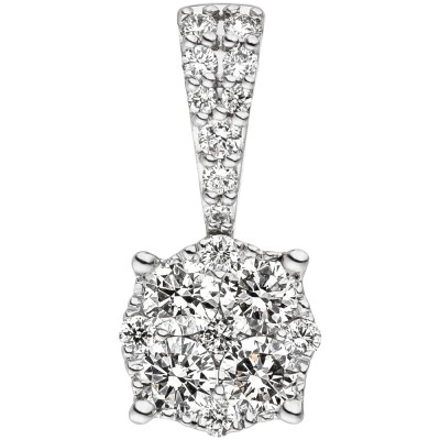 Anhänger 585 Gold Weißgold 18 Diamanten Brillanten 0,36ct. Diamantanhänger