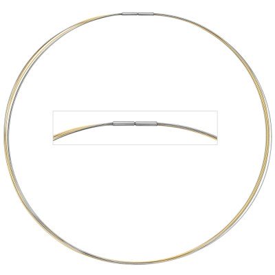 Halsreif 5-reihig bicolor vergoldet 45 cm Halskette Kette