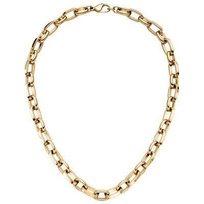 Halskette Kette Edelstahl gelbgoldfarben beschichtet 48 cm