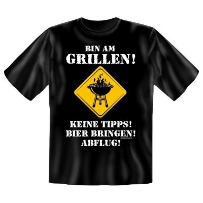 Fun T-Shirt Bin am Grillen