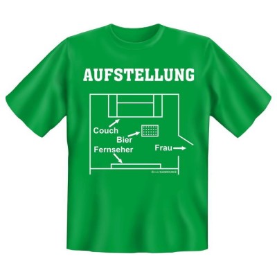 Fun T-Shirt Aufstellung beim Fußball gucken