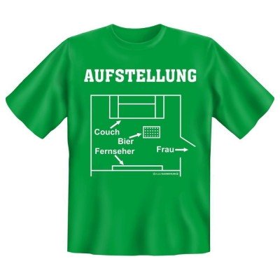 Fun T-Shirt Aufstellung beim Fußball gucken