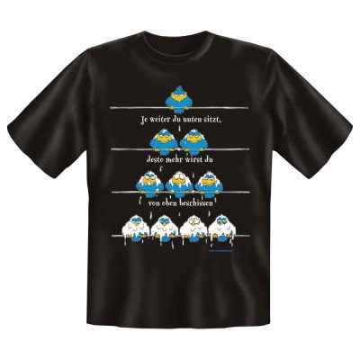 Fun T-Shirt Je weiter du unten sitzt desto mehr wirst du von oben beschissen